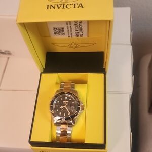 Invicta Black and Gold Watch